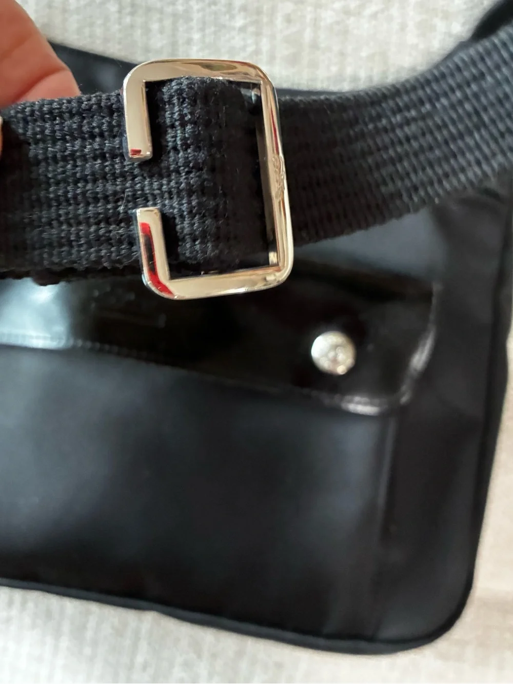 Longchamp Planetes black nylon and leather unisex crossbody & messenger bag